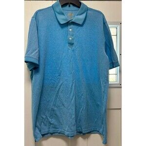 Men’s Foundry Polo Shirt. Blue Short Sleeve Button Front Collared (549)